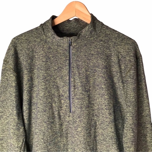 Lululemon Surge Warm 1/2 Zip Pullover Heathered Utilitarian Green Black Men's XL - Picture 3 of 11